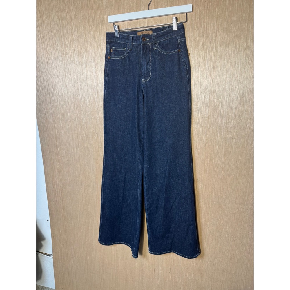 Judy Blue Retro Wide Leg Jeans Womens 5/27 Dark Wash High Rise Denim Flare Pants